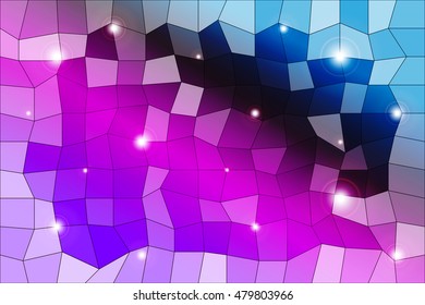 polygon background of blue and purple color with a bright central part of the selection. vector illustration. geometrical composition. for design, presentations, wallpapers