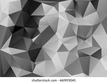 Polygon background with brilliant black and white , mono color designed vector illustration. For modern background template and layout.
