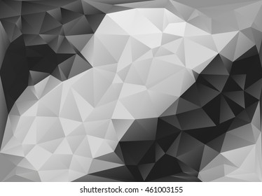 Polygon background with brilliant black and white , mono color designed vector illustration. For modern background template and layout.