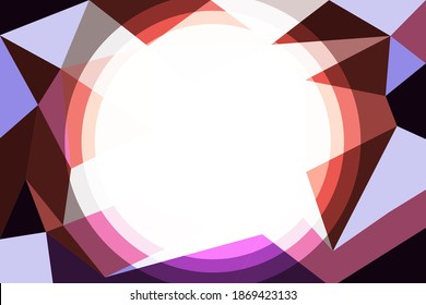 Polygon background and circle for text typography.