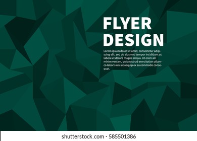 Polygon background. Design green flyer. Cover brochure. Vector illustration