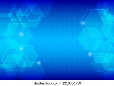 Polygon background on blue screen, Vector