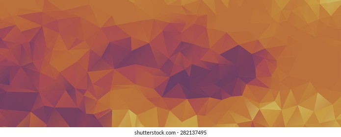 polygon background purple and light orange, wide screen