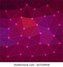 Polygon background in shades of purple. Vector