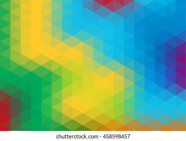 polygon background and texture - green, yellow, blue, red, orange and purple - Rio's theme colors