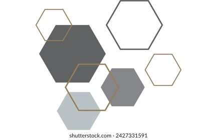 polygon background vector abstract different size solid and outline shape