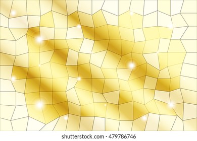 polygon background of yellow color with a bright central part of the selection. vector illustration. geometrical composition. for design, presentations, wallpapers