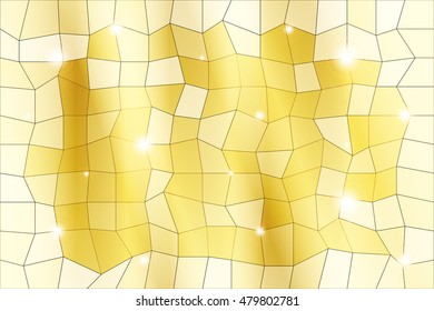 polygon background of yellow color with a bright central part of the selection. vector illustration. geometrical composition. for design, presentations, wallpapers