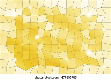 polygon background of yellow color with a bright central part of the selection. vector illustration. geometrical composition. for design, presentations, wallpapers