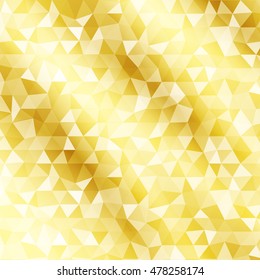 Polygon background yellow gold color. Vector illustration. Square banner. To implement your design ideas, business subjects, successful presentations. Wallpaper for greating card