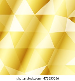 Polygon background yellow gold color. Vector illustration. Square banner. To implement your design ideas, business subjects, successful presentations. Wallpaper for greating card