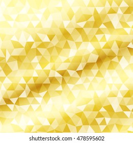 Polygon background yellow gold color. Vector illustration. Square banner. To implement your design ideas, business subjects, successful presentations. Wallpaper for greating card