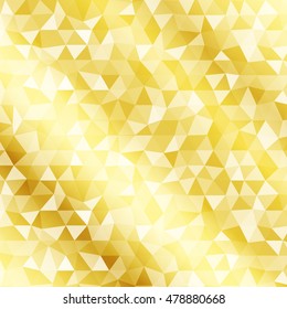 Polygon background yellow gold color. Vector illustration. Square banner. To implement your design ideas, business subjects, successful presentations. 