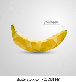Polygon banana. Vector illustration