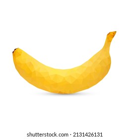 Polygon Banana vector illustration. Yellow polygonal fruits isolated on white background.
