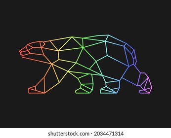 Polygon bear. Low poly animal. Geometric logo icon. Triangle graphic