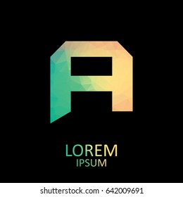 Polygon Beautiful Vector Graphic Pastel Alphabet / Letter A / Symbol.