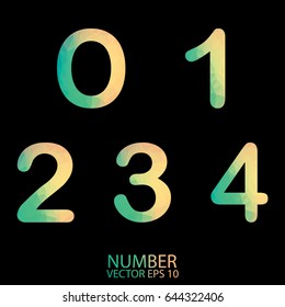 Polygon Beautiful Vector Graphic Pastel Alphabet / Letter Number / Symbol.