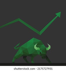 Polygon Big Green Bull Stock Market Stock Vector (Royalty Free ...