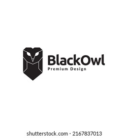 polígono búho negro diseño simple logo vector símbolo gráfico ilustración icono idea creativa