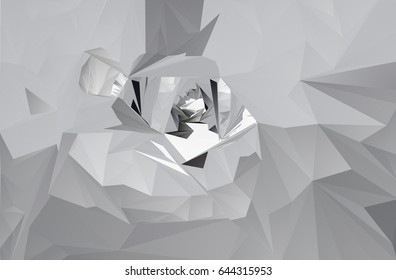 Polygon black-and-white abstraction