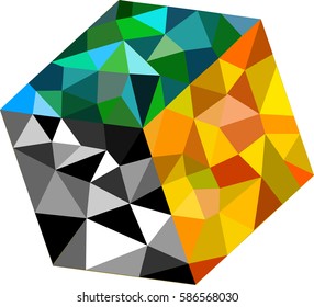 polygon box colorful vector illustration design.