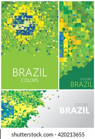 Polygon Brazil Flag, Brazilian Colors (Vector Art)