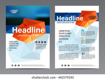 Polygon Brochure Annual Report Flyer design template. Leaflet cover Presentation Modern flat background. illustration vector in A4 size