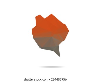 polygon bubble with business icon vector