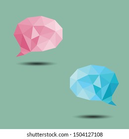Polygon Bubble Conversation Icon on white background