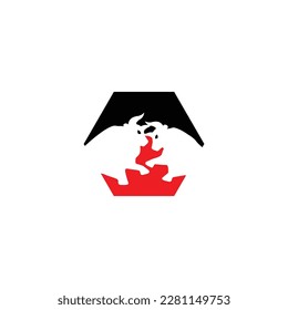 Polygon bull vector logo design 
