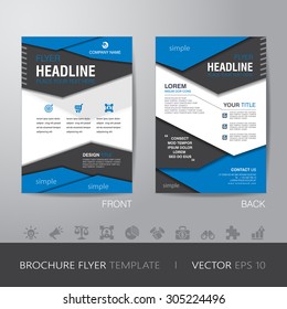 polygon business brochure flyer design layout template in A4 size, with bleed, vector eps10.