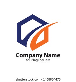 polygon business logo vector image