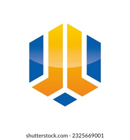 Imagen vectorial del logotipo de la tecnología de negocios de polígono
