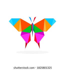 Polygon butterfly art image. vector illustration