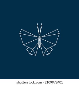 Polygon butterfly, poly low line art, polygonal geometric triangle design logo
