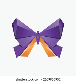 Polygon butterfly, poly low, polygonal geometric triangle logo design