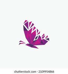 Polygon butterfly, polygonal geometric triangle logo design