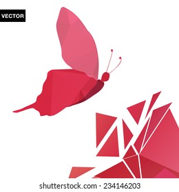 Polygon butterfly vector illustration.