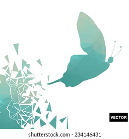Polygon butterfly vector illustration.