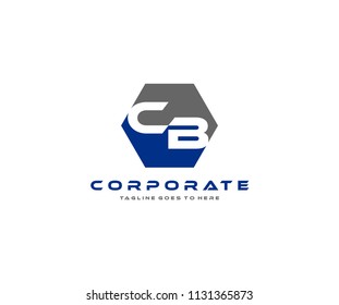 Polygon CB Letter Logo Design