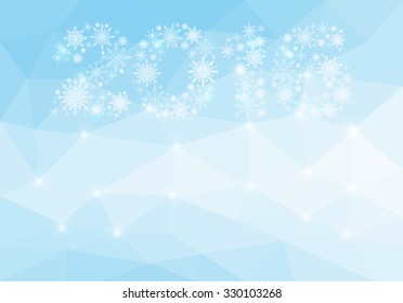polygon Christmas Background for a card blank blue hue big 2016