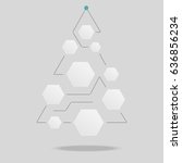 Polygon Christmas tree template add icon or text for infographic
