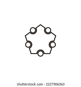 Polygon, circle, line geometric symbol simple logo vector