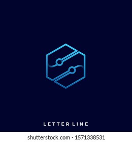 Polygon Circuit Illustration Vector Design template. Suitable for Creative Industry, Multimedia, entertainment, Educations, Shop, and any related business