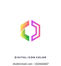 Polygon Colorful Illustration Vector Design Template. Suitable for Creative Industry, Multimedia, entertainment, Educations, Shop, and any related business