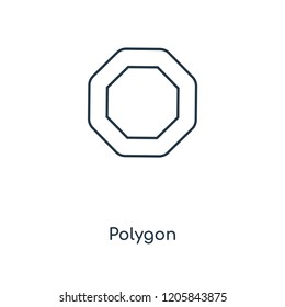 Polygon concept line icon. Linear Polygon concept outline symbol design. This simple element illustration can be used for web and mobile UI/UX.