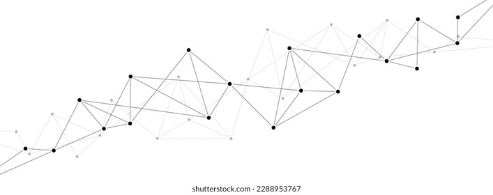 Polygon connect data lines and dots technology background template.	
