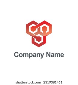 Imagen vectorial del logotipo de la compañía de tecnología de conexión de polígonos