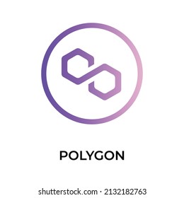 Polygon Crypto Currency icon. MATIC symbol. Crypto Currency vector icon. Flat Vector illustration - Vector